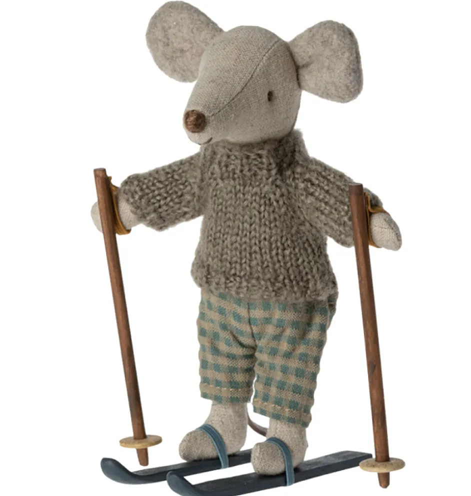 Maileg Big brother muis met ski set