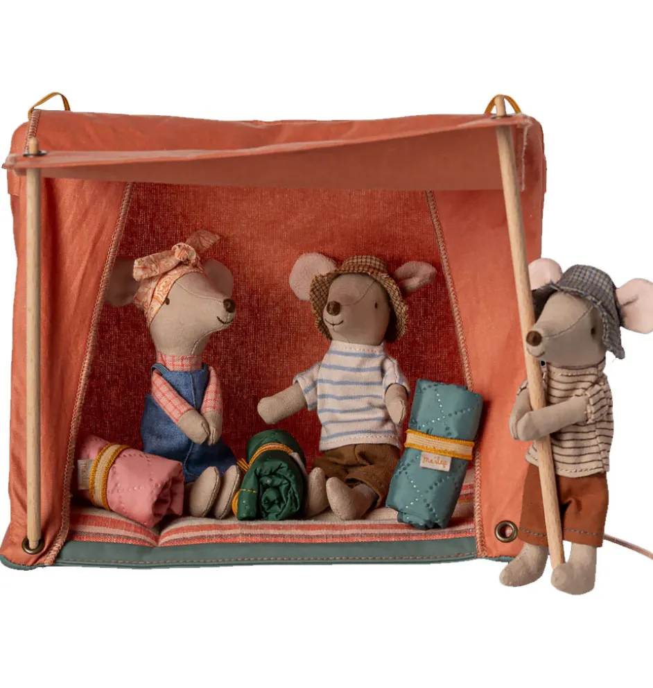 Maileg Happy camper tent voor de muisjes / oranje / 2025 collectie