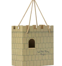Maileg kartonnen kasteel tas mint