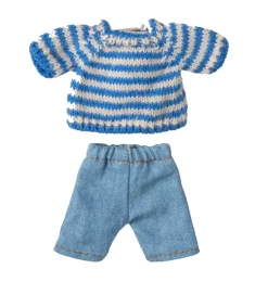 Maileg kledingset big brother muisje / petite couture / broek en gestreept truitje