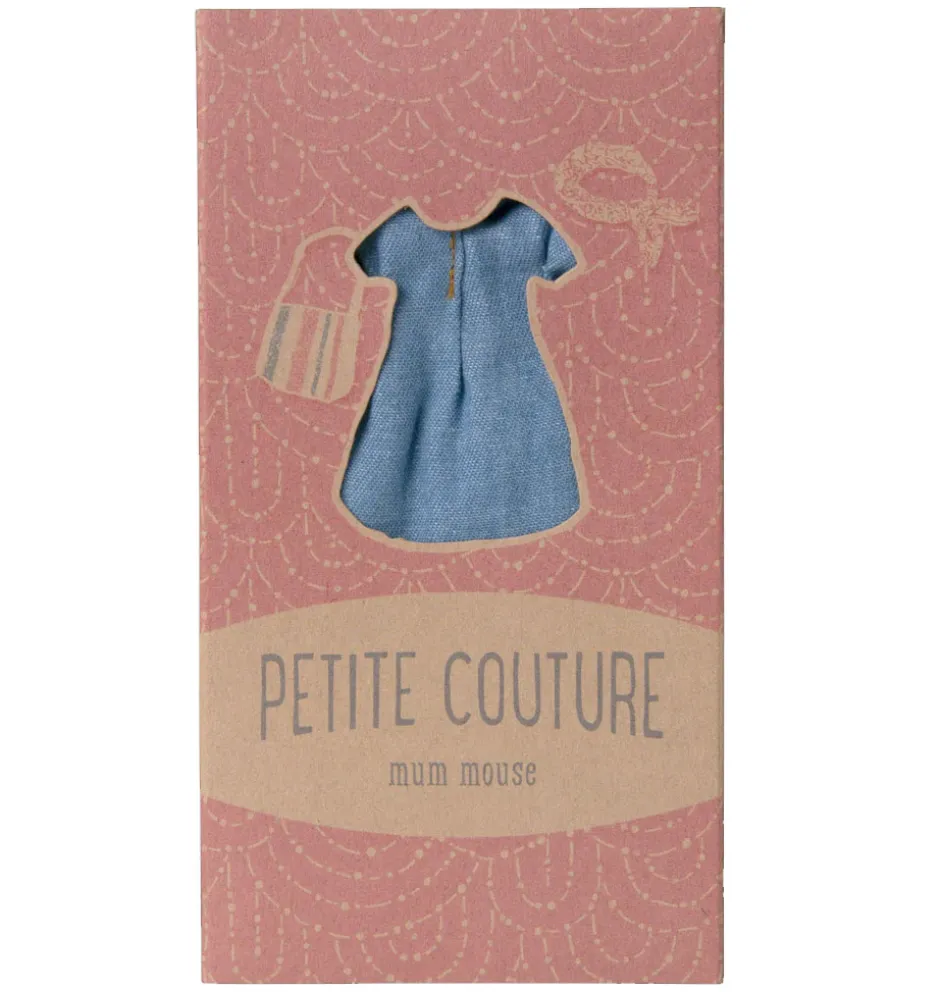 Maileg kledingset moeder muis / denim jurk + tas + haarband