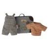 Maileg overall met t-shirt voor big brother muis + een koffertje