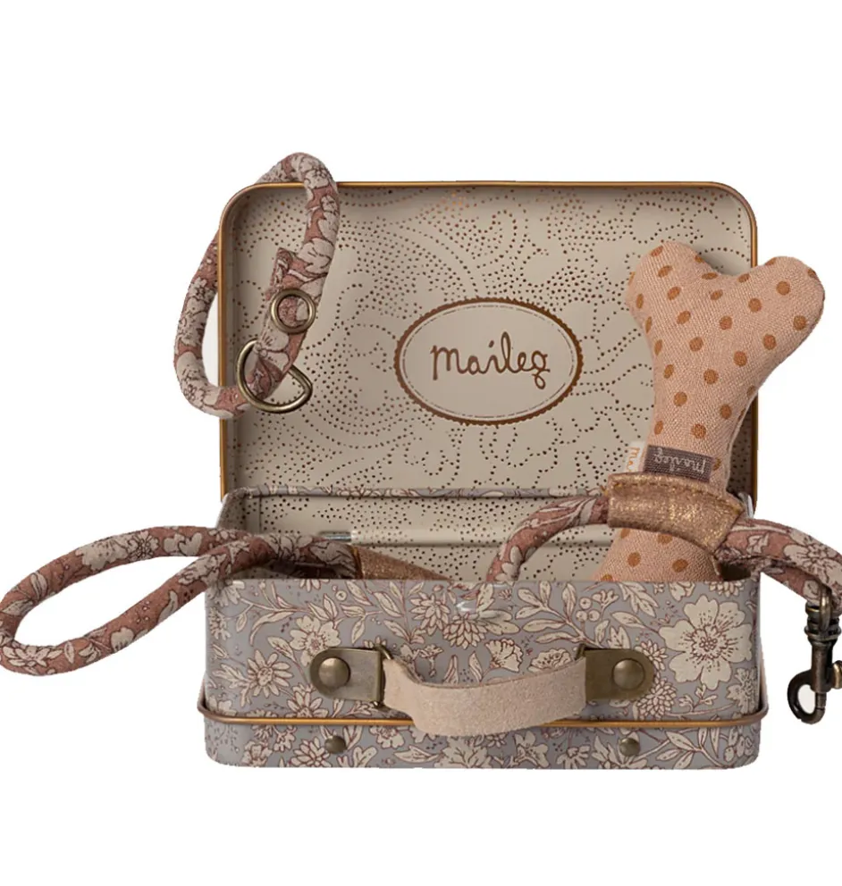 Maileg puppy supply set in metalen koffertje