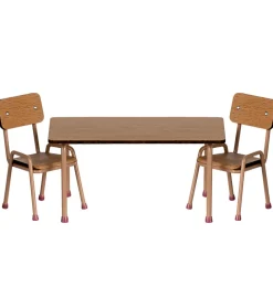 Maileg set tafel met twee stoelen voor de muisjes / dark powder