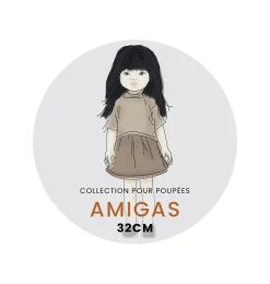 Minikane Amigas poppen / mouwloos bruin vest van imitatiebont