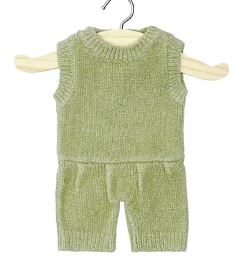 Minikane Barboteuse Orlando en tricot vert sauge voor Gordi poppen