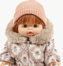 Minikane Gordi poppen en Bambinis gebreide muts Marius / kleur zalmroze