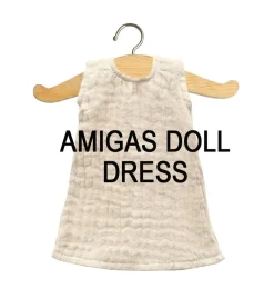 Minikane jurk voor Amigas poppen / u00e9cru