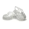 Minikane plastic sandalen voor Gordi poppen zilver met glitter