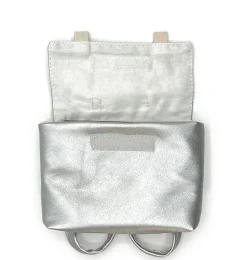Minikane schooltas voor de Gordi poppen / zilver kunstleer