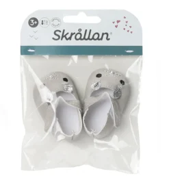 Skru00e5llan zilvergrijze schoenen / Amigas poppen passen deze schoenen